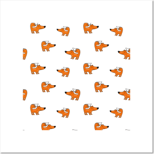 Fox pattern Posters and Art